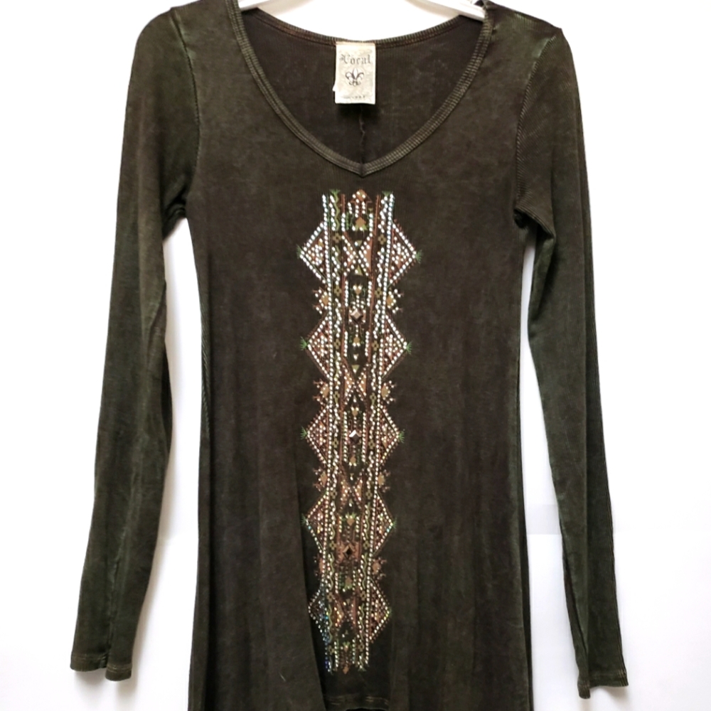 Vocal Y2k Rhinestone Top Longsleeve 90s